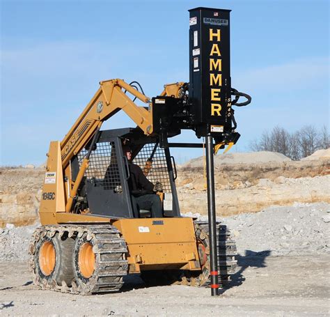 skid steer hydraulic post driver rental|towable post pounder rental.